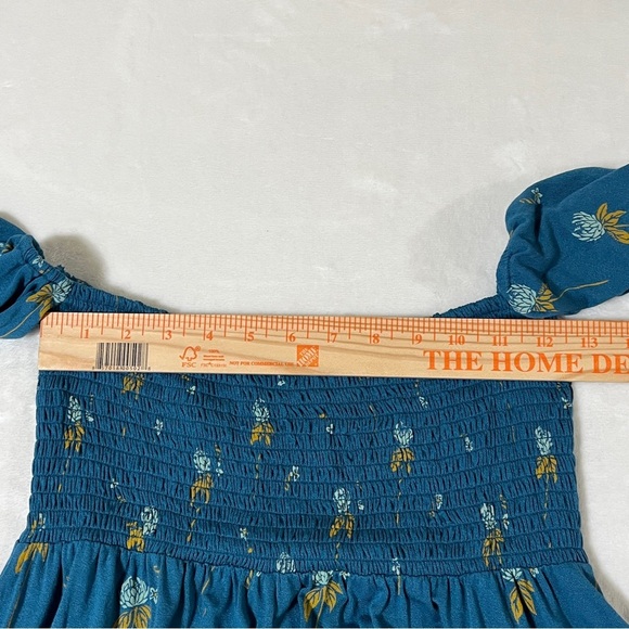 FREE PEOPLE Lana Smocked Tunic Mermaid Combo Color Size X-Small Boho - Picture 10 of 11